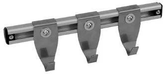 Barra desplazable en aluminio con tres ganchos en acero