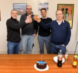 Personal Syncro y de la Jernej Korpar s.p. brindando por los 10 años de los equipamientos Syncro en Eslovenia